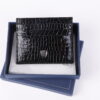 A Class Hakiki Deri Parlak Kartlık 10X8,2 cm - Black