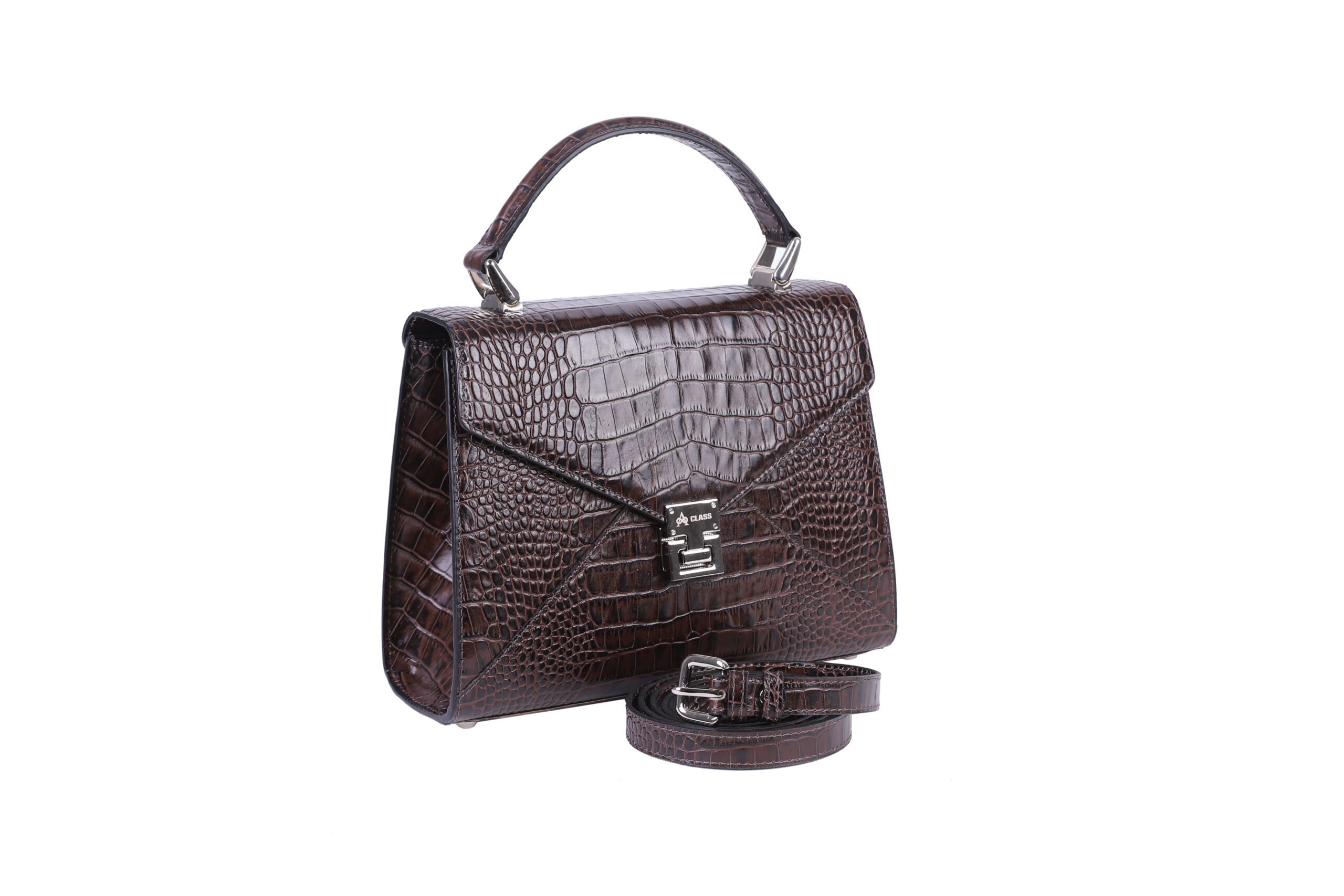 A Class Hakiki Deri Kahverengi Bayan El ve Omuz Çanta 26x20,5x10cm - Image 5